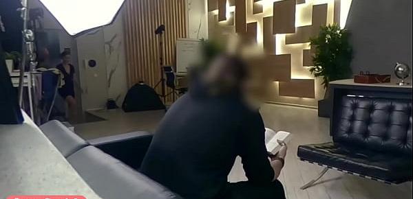  Silence. Jeny Smith with no panties teasing a man. Hidden camera office prank